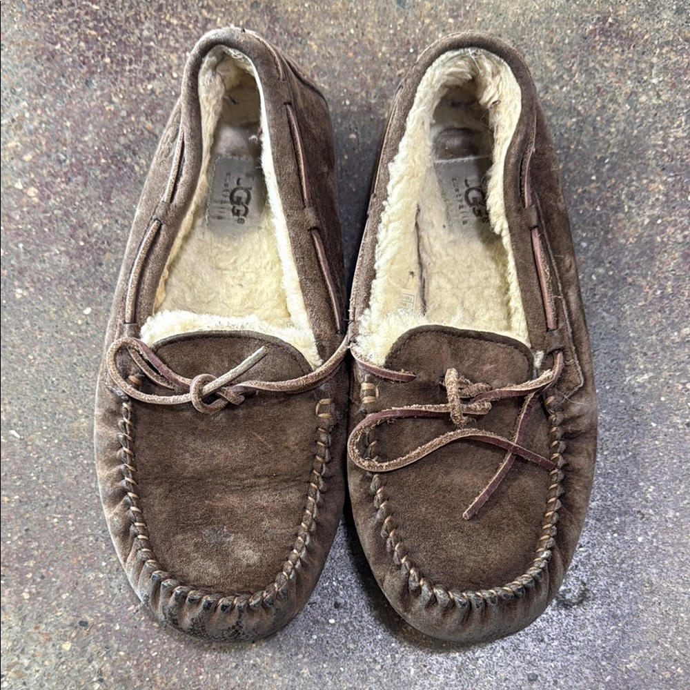 UGG Brown Suede Moccasin Slippers